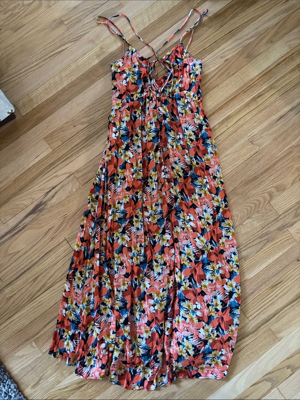 NWOT Free People Mulberry Maxi Coral Combo Floral Dress